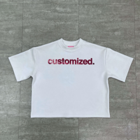 T-shirts personnalisés pour hommes, style streetwear, décontractés, tricotés, respirants, à col ras du cou, coupe ample et courte, en tissu épais, imprimés, pour le sport d'été