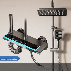 Juego de Ducha Digital Inteligente de Aluminio con Cuatro Funciones Grifos de Alta Estética en Gris Plomo para Hoteles Baño y Ducha - Product Image 5