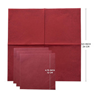 Serviettes de cocktail rouges 2 plis, serviettes en papier colorées jetables, douces et absorbantes, pour mariage, fête, restaurant