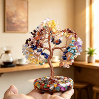 Arbre à Argent Décoratif en Cristal Naturel pour la Maison, Ornement de Bureau, Arbre de la Prospérité Coloré, Vente en Gros