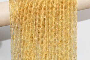 Perles de citrine naturelle facettées rondes 2mm 3mm 4mm, perles de quartz pour la fabrication de bijoux, vente en gros - Product Image 6