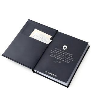 יומן כריכה קשה מעור PU בהדפסה אישית, גודל A5, יומן להגשמת רצונות ורווחה - Product Image 1