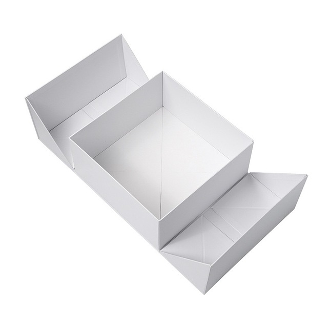 Low MOQ Custom Logo Collapsible Organizer Storage Folding Box Unique Die-Cut Design Paper Boxes Foldable Gifts Box