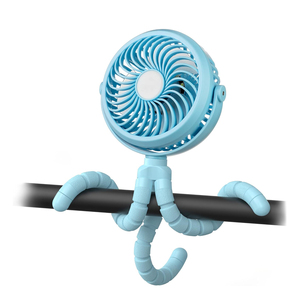 Ventilateur portable en forme de pieuvre pour poussette, 3 vitesses, avec lumière LED et alimentation USB, pour la maison, la voiture et l'extérieur - Product Image 1
