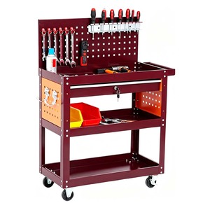Armoire à outils en acier pour atelier de réparation automobile avec étagères amovibles sur roulettes, capacité de charge de 300 kg, serrure à clé, longueur personnalisable - Product Image 1