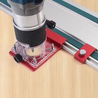 Adaptateur de rail de guidage pour rainures de fraisage linéaires, support auxiliaire en alliage d'aluminium avec butée, outils de menuiserie