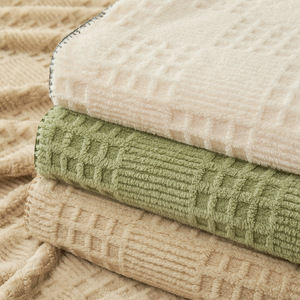 Venta al por mayor estilo nórdico suave color sólido manta de franela a cuadros liso 200X230 <span class=keywords><strong>cm</strong></span> - Product Image 2