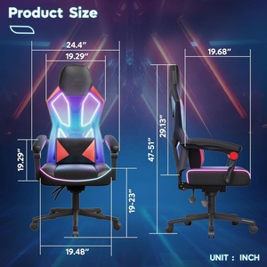<span class=keywords><strong>Silla</strong></span> de <span class=keywords><strong>Gamer</strong></span> con <span class=keywords><strong>luces</strong></span> LED RGB, <span class=keywords><strong>silla</strong></span> de ordenador de tela transpirable, <span class=keywords><strong>silla</strong></span> de juego iluminada con soporte Lumbar ajustable, muestra gratis - Product Image 6