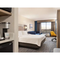Ensemble de chambre d'hôtel 5 étoiles sur mesure, mobilier contemporain en chêne massif écologique et durable : armoire, meuble TV, banc de rangement