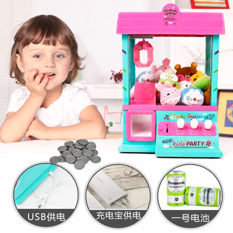 Claw Machine Game LED Lights mini candy claw machine toy crane machine for children gift