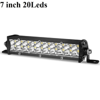 HYNBYZJ Barre LED de travail étanche 7 pouces 60W 4x4, double rangée, mince, 12V, pour remorque et tout-terrain, haute qualité, nouvelle