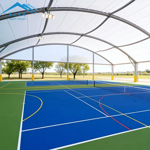 โครงสร้างหลังคาโค้งแบบเมมเบรนดึงดูดแรงดึง ทำจากผ้าเคลือบ PVDF บนโครงเหล็กสำหรับสนามเทนนิส แพเดิล และพิคเคิลบอล - Product Image 1