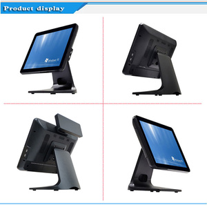 15-นิ้วฐานโลหะ POS หน้าจอสัมผัสเครื่องลงทะเบียนเงินสดพร้อมเครื่องอ่านการ์ด WIFI ชุดหน้าจอคู่แบบหน้าจอเดียว - Product Image 2