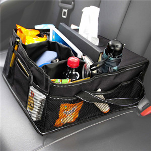 Car <b>Storage</b> Organizer Oxford Cloth Black Foldable Front Seat <b>Trunk</b> Organizer 4-7 Compartments General Use - Product Image 1