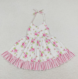 Nuevo Vestido de Verano para Bebés y Niñas, Transpirable, con Bordado de Gansos, Lazos, Volantes y Diseño Floral, Hasta la Rodilla - Product Image 4