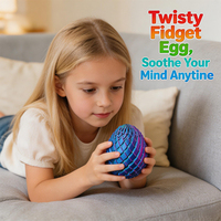 Œuf Fidget Torsadé Imprimé en 3D, Œuf Glissant Anti-Stress, Remplissage de Panier de Pâques Essentiel pour Adolescents et Enfants