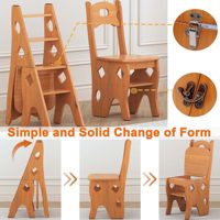 Meubles de salon de chaise d'escalier en bois pliables portables avec support d'affichage d'échelle de bibliothèque pour le décor de stockage de chambre à coucher