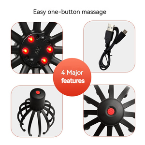 Pijat kepala elektrik getaran seluruh tubuh rileks pijat kulit kepala meningkatkan sirkulasi darah mengurangi kelelahan gurita pemijat kepala - Product Image 5