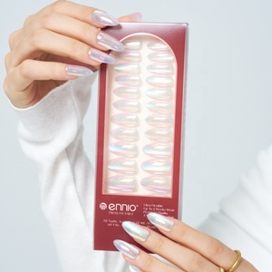 Uñas Postizas <span class=keywords><strong>Ennio</strong></span> Press on Nails, Cromadas Brillantes, Forma Almendrada, Efecto Ojo de Gato, Calidad de Salón, 10 Tamaños, Kit de 24 Uñas con Adhesivo - Product Image 6