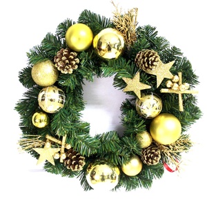 Mini ornement décoratif <span class=keywords><strong>de</strong></span> noël 24 pouces, fleurs artificielles suspendues, couronnes <span class=keywords><strong>de</strong></span> pin décoratives - Product Image 1