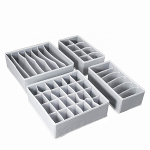 Factory outlet customizable 4-piece suit non-woven fabric clothing organizer without lid underwear folding storage boxes & bins