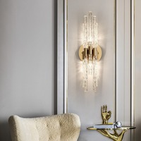 Lámpara de pared de cristal moderna, creativa, para sala de estar, pared de fondo de TV, lámpara de noche para dormitorio, lámpara de pared para pasillo de hotel