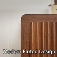 Table console moderne à rainures avec tiroirs, design étroit pour entrée, salon, rangement, panneau de particules + MDF, élégante pour petit espace
