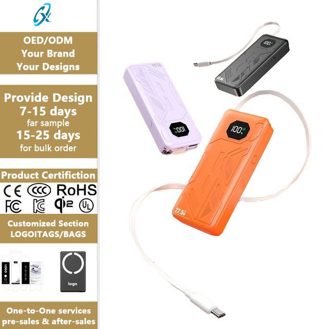Factory 10000mAh High Capacity Portable Wireless Phone Power Bank 22.5W Fast Charger Li-Polymer Intelligent Digital Display