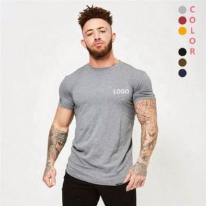 T-shirt de sport décontracté pour homme en coton tricoté à manches courtes avec design d'angle bleu - Product Image 1
