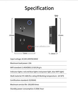<span class=keywords><strong>Enchufe</strong></span> Inteligente WiFi Tuya con <span class=keywords><strong>Temporizador</strong></span> de Energía, Nivel IP66, Red Zigbee para Uso Doméstico, Interruptores de Pared Inteligentes - Product Image 4