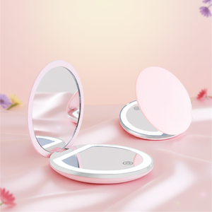 <span class=keywords><strong>Espejo</strong></span> de Maquillaje de Viaje <span class=keywords><strong>con</strong></span> <span class=keywords><strong>Luz</strong></span> <span class=keywords><strong>LED</strong></span>, <span class=keywords><strong>Espejo</strong></span> Redondo <span class=keywords><strong>Pequeño</strong></span> Recargable, Plegable, Portátil, Mini <span class=keywords><strong>Espejo</strong></span> Cosmético de Bolsillo - Product Image 1