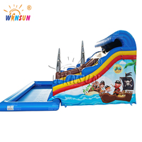 WINSUN Toboggan aquatique gonflable commercial en PVC 0,55 mm, piscine étanche pour l'extérieur, jeux d'été pour adultes et enfants, parc aquatique, fête WSS-555
