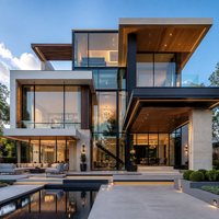 Porte coulissante en aluminium à cadre fin de luxe avec vue panoramique en verre et profil renforcé de 2,0 mm pour maison moderne