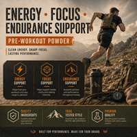 Poudre de pré-entraînement végétalienne haute teneur en protéines pour adultes, marque privée, 360g, formule personnalisée, supplément énergie, concentration, endurance, gym, fitness, en vrac
