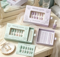Boîte cadeau de luxe personnalisée en gros avec fenêtre pour l'emballage de faux ongles à presser, idéale pour les boutiques de cosmétiques et l'emballage cadeau de détail