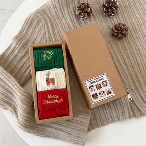 Mode équipage drôle rouge vert hommes broderie personnalisée chaussettes <span class=keywords><strong>de</strong></span> Noël femmes - Product Image 4