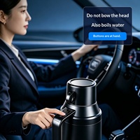 Bouilloire de voiture transfrontalière 1300ML en acier inoxydable 304, modèle 1260, 12V/24V universelle pour camion, électrique, à température constante