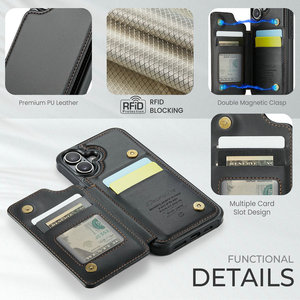 Custodia in Pelle CaseMe con Blocco RFID per iPhone 17, Cover Portafoglio Business per iPhone 17 16E 15 14Pro 13 - Product Image 3