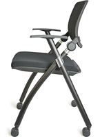 Chaise de bureau moderne empilable et pliable en gros, avec dossier en maille respirante et roulettes, idéale pour la maison, le bureau et les salles de conférence d'entreprise