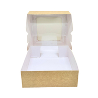 Personnalisation privée chine fabrication boîte d'emballage alimentaire kraft boîte de gâteau de cuisson transparente
