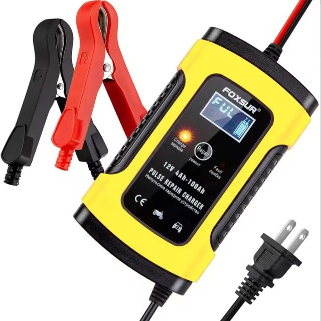 12V Quick Charging 5A Auto Pulse Repair Charger With LCD Display Universal Motorcycle Car Battery Charger