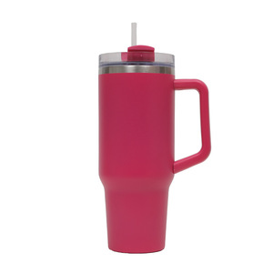 Stainless Steel Tumbler With Straw 30 Oz <b>Large</b> Capacity Travel <b>Mug</b> For Hot Or Cold Drinks With Handle - Product Image 1