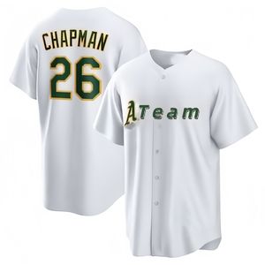 جديد مخيط أوكلاند جيرسي البيسبول عالية الجودة مصنع جيرسي البيسبول تيشيرت مخصص قمصان البيسبول مع شعار الفريق - Product Image 4