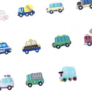 Patchs brodés thermocollants DIY miniatures colorés de voitures et camions de dessin animé, 1-3 cm, pour chapeaux, porte-clés et sacs - Product Image 5