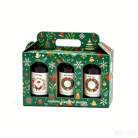 Glänzend laminierte Goldfolien-Geschenkbox für zwei Flaschen mit Griff und Sichtfenster – luxuriöse Verpackung zum einfachen Tragen und Präsentieren von Saucen und Marmeladen