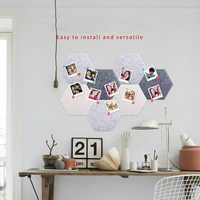 Panneau mural acoustique hexagonal décoratif en feutre PET auto-adhésif en fibre de polyester insonorisant pour bureau, studio, KTV