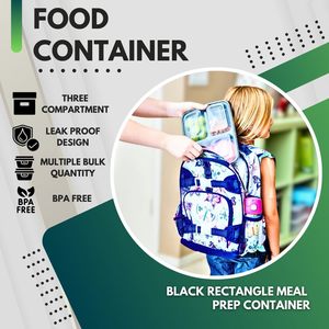 Lonchera Bento Reutilizable de 3 Compartimentos y 34 oz, Apta para Microondas y Lavavajillas, Contenedores de Alimentos con Tapas para Preparación de Comidas - Product Image 5