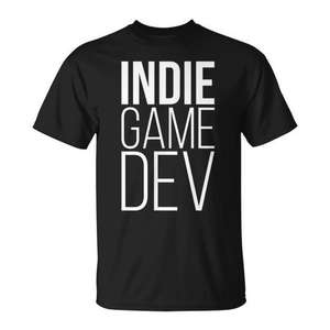 Camiseta Indie Game Dev negra unisex para adultos talla mediana - Product Image 1