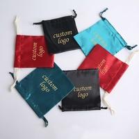 Tas Tangan Tali Ganda Logo Kustom, Tas Serut Sutra, Tas Belanja Serut Lipat, Tas Belanja Serut Promosi