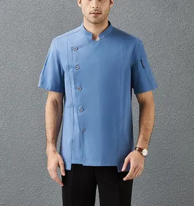 Giacca da Chef a Maniche Corte in Cotone per Uomo e Donna, Abbigliamento da Lavoro per Cucina, Panetteria, Ristorazione, Hotel, Uniforme da <span class=keywords><strong>Cuoco</strong></span> - Product Image 1